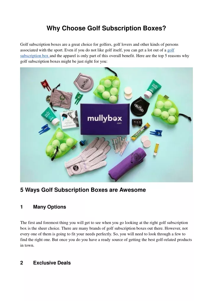 why choose golf subscription boxes