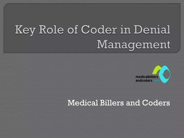 key role of coder in denial management
