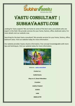 vastu vastu consultant consultant subhavaastu