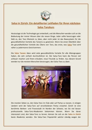 salsa in z rich ein detaillierter leitfaden