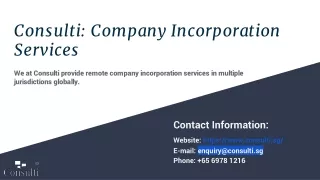 Consulti: Company Incorporation Services
