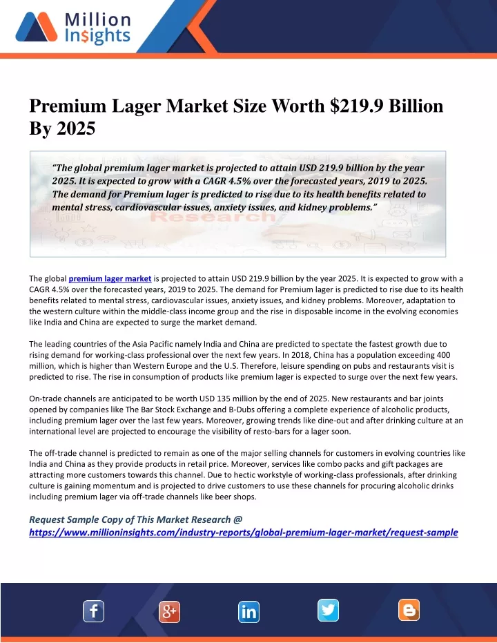 premium lager market size worth 219 9 billion