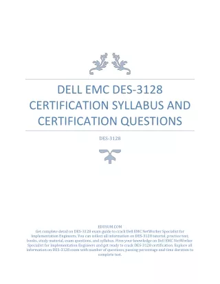 dell emc des 3128 certification syllabus