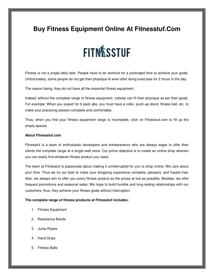 buy fitness equipment online at fitnesstuf com