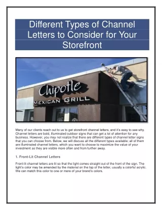 Design the Perfect Channel Letter Sign for Your Business