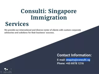 Consulti: Singapore Immigration Services
