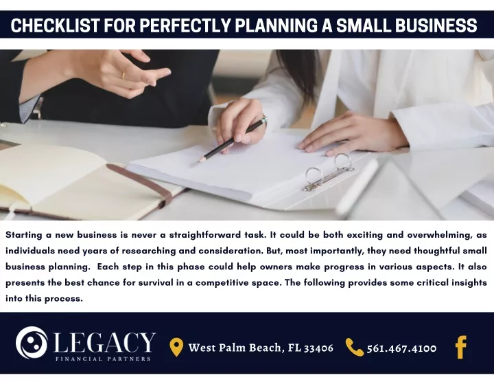 checklist for perfectly planning a small business