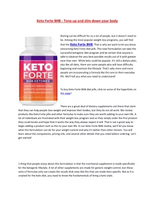 Keto Forte BHB - Tone up and slim down your body