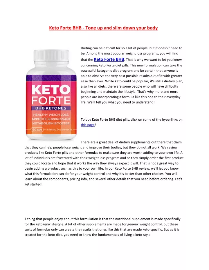 keto forte bhb tone up and slim down your body