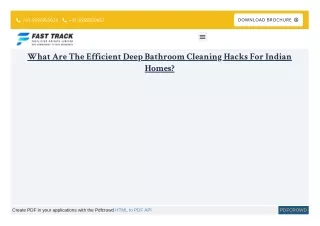 What are the Efficient deep bathroom cleaning hacks for Indian homes?