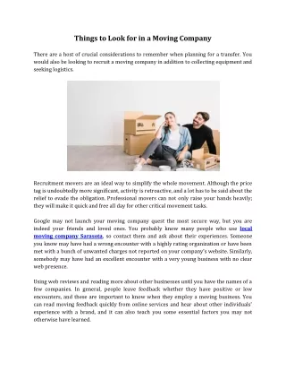 things to look for in a moving company