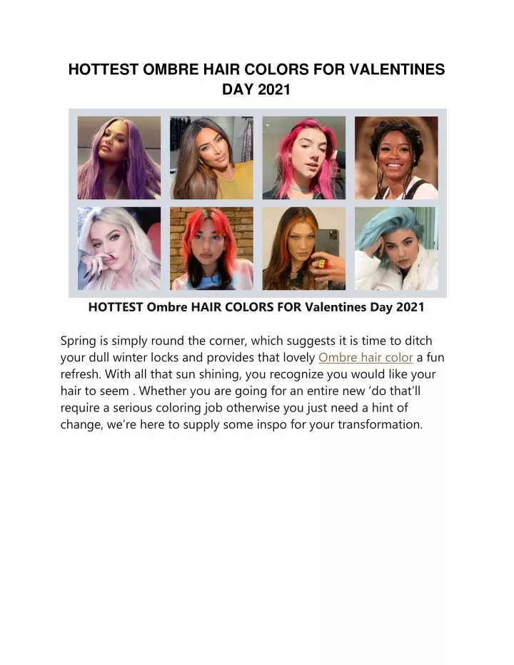 hottest ombre hair colors for valentines day 2021