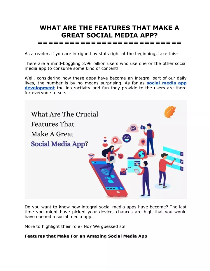what are the features that make a great social