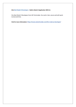 hire best node js developers build a node