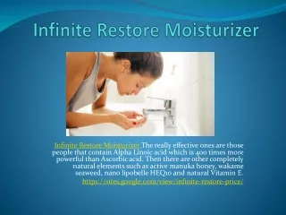 Infinite Restore Moisturizer - Get Smooth & Beautiful Skin