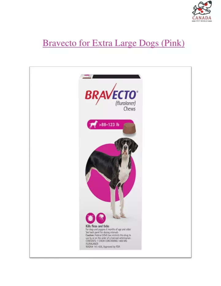 bravecto for extra large dogs pink