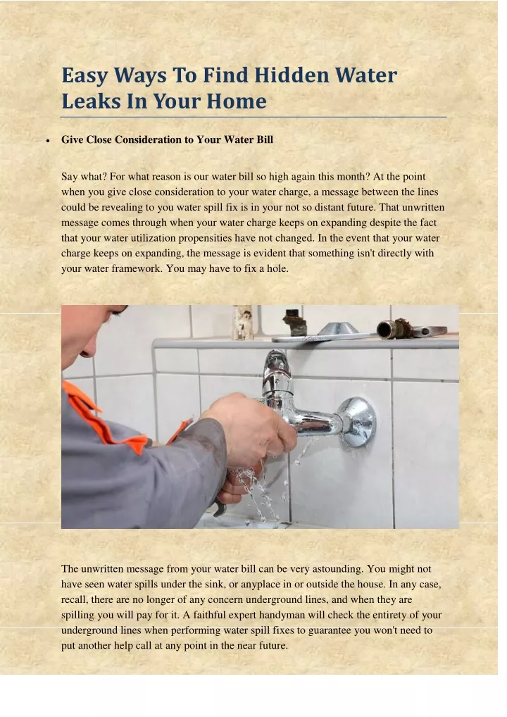 easy ways to find hidden water leaks in your home