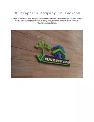 3d graphics company in lucknow