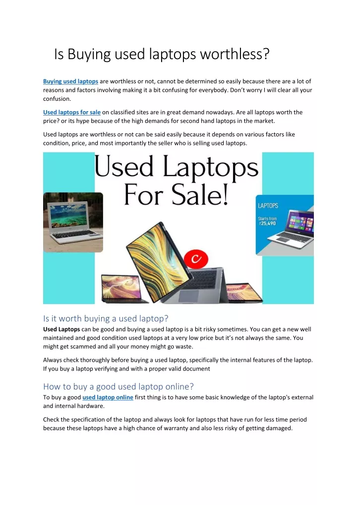 is buying used laptops worthless