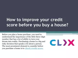 how to improve your credit score before you buy a house
