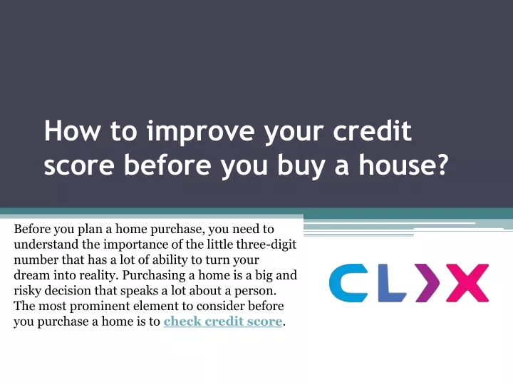 how to improve your credit score before you buy a house