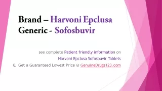 brand harvoni epclusa generic sofosbuvir