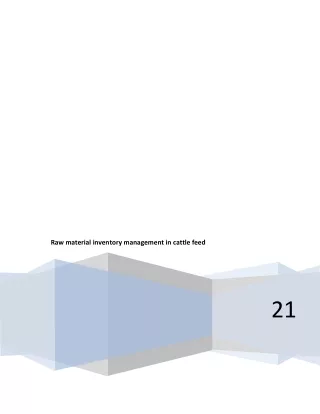 raw material inventory management in cattle feed