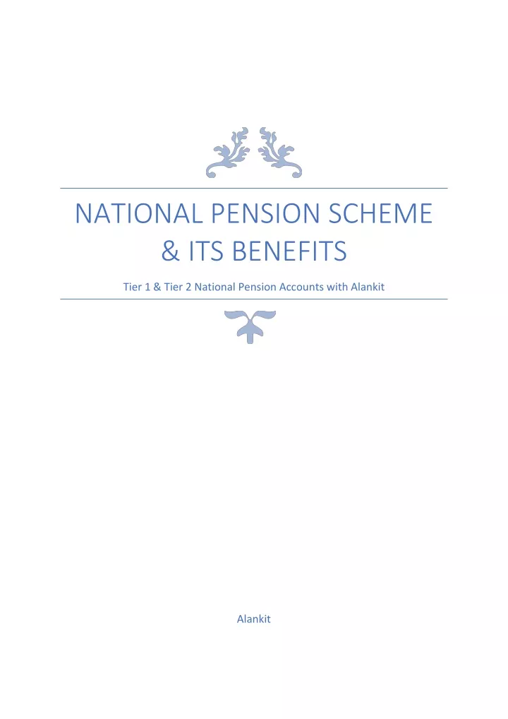 national pension scheme its benefits tier 1 tier