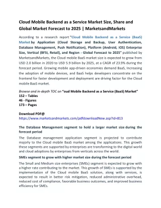 cloud mobile backend as a service market size