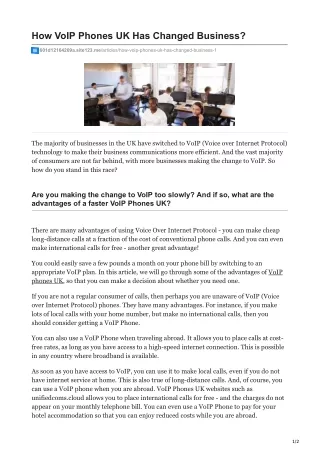 how voip phones uk has changed business