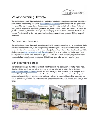 vakantiewoning twente