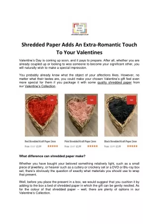 shredded paper adds an extra romantic touch