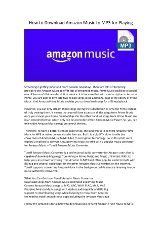 How to Download and Convert Amazon Music to MP3