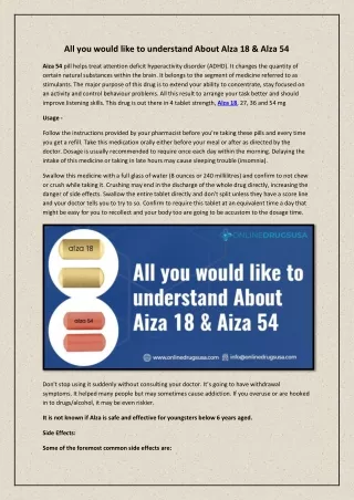 all you would like to understand about alza