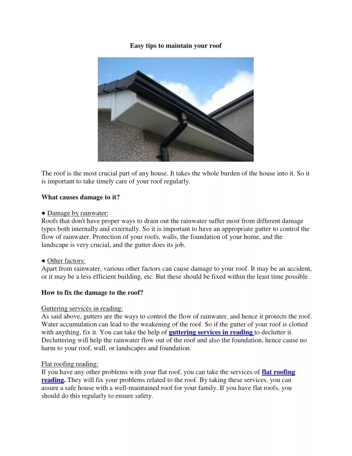 easy tips to maintain your roof