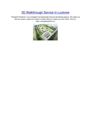 3d walkthrough service in lucknow