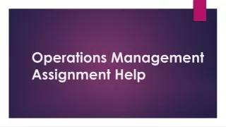 operations management assignment help