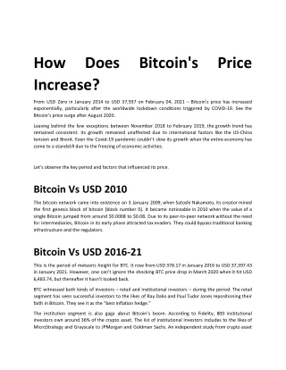 How Does Bitcoin's Price Increase?