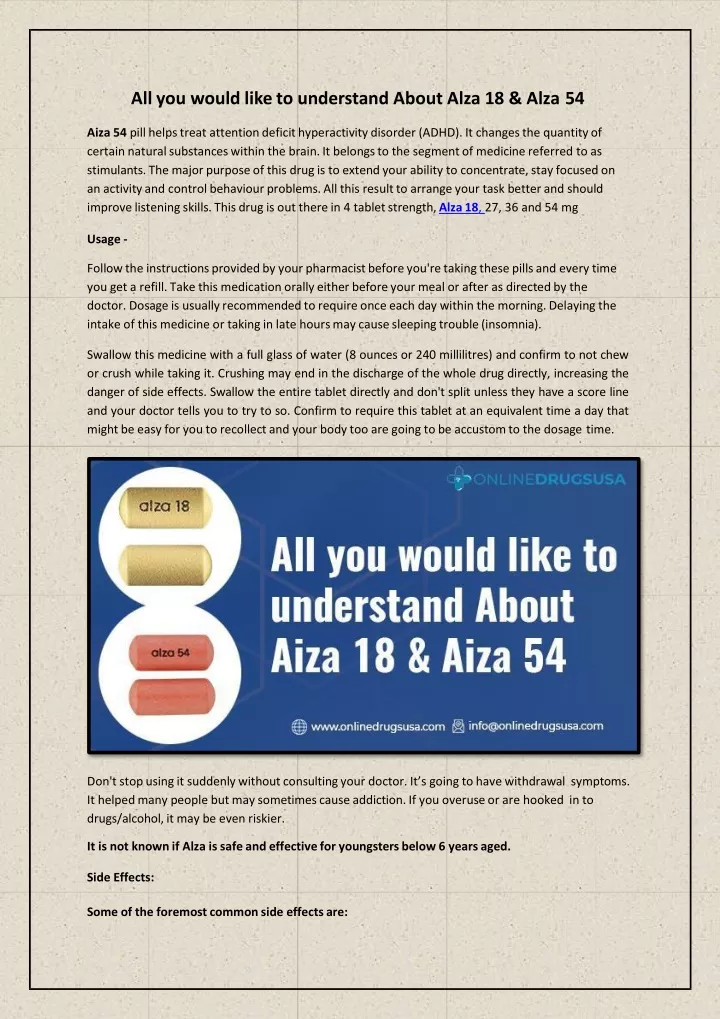 all you would like to understand about alza