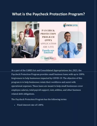 What is the Paycheck Protection Program?