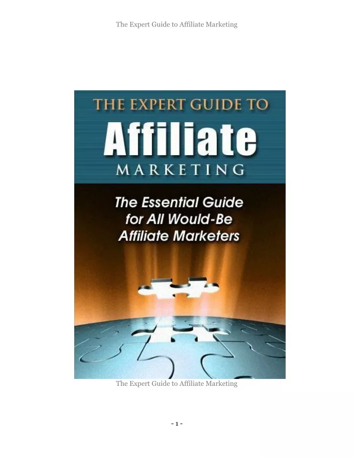 the expert guide to affiliate marketing