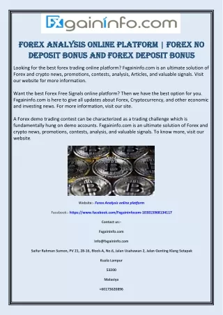 Forex Analysis Online Platform | Forex No Deposit Bonus and Forex Deposit Bonus