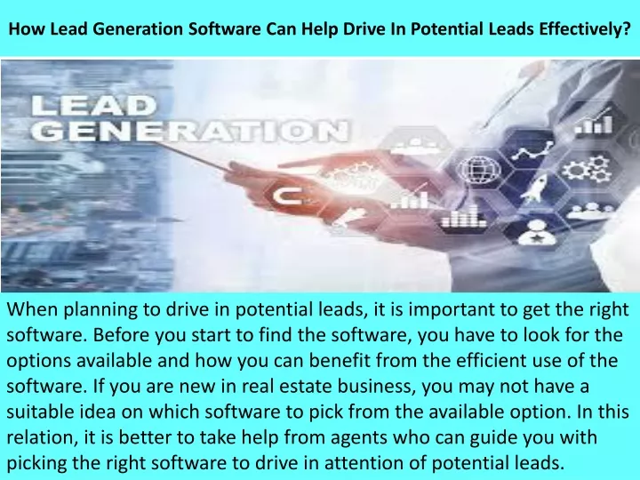 how lead generation software can help drive in potential leads effectively