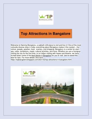 top attractions in bangalore