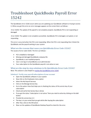 troubleshoot quickbooks payroll error 15242