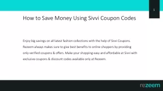 How to Save Money Using Sivvi Coupon Codes