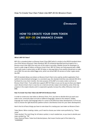 how to create your own token like