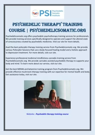 psychedelic psychedelic therapy course course