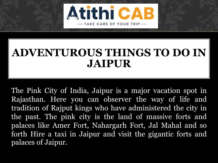 adventurous things to do in jaipur