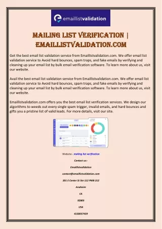 Mailing List Verification | Emaillistvalidation.com